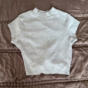 Abound Light Gray Women's Crop Top With Open Back and Tie